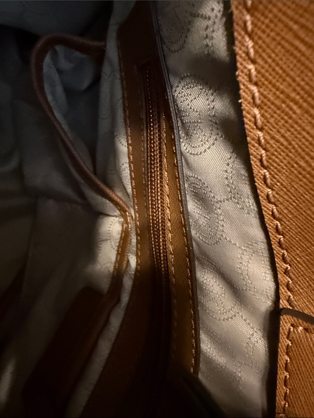 Michael Kors Hamilton Cognac Leather Satchel with Gold Hardware - Picture 5 of 5
